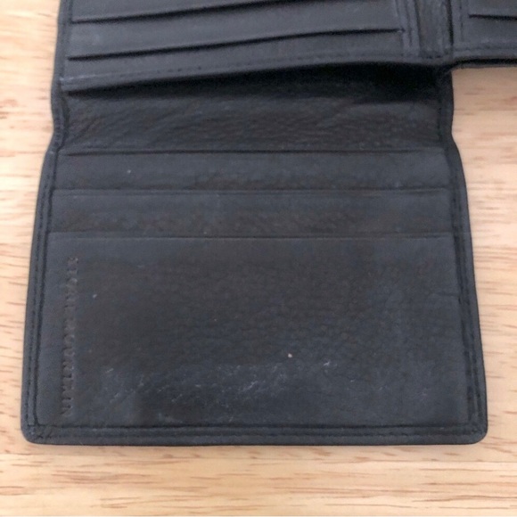 Stone Mountain wallet leather billfold L shape trifold card holder black crackle - Picture 5 of 11